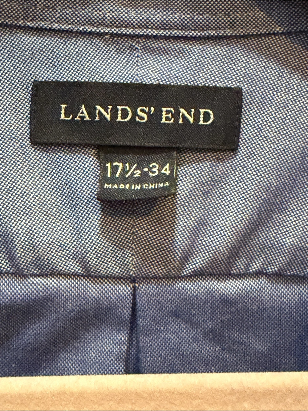 Women’s Upcycled One Of A Kind Ruffled Button Down Mens’s Lands End Shirt 17 1/2 - Picture 7 of 8